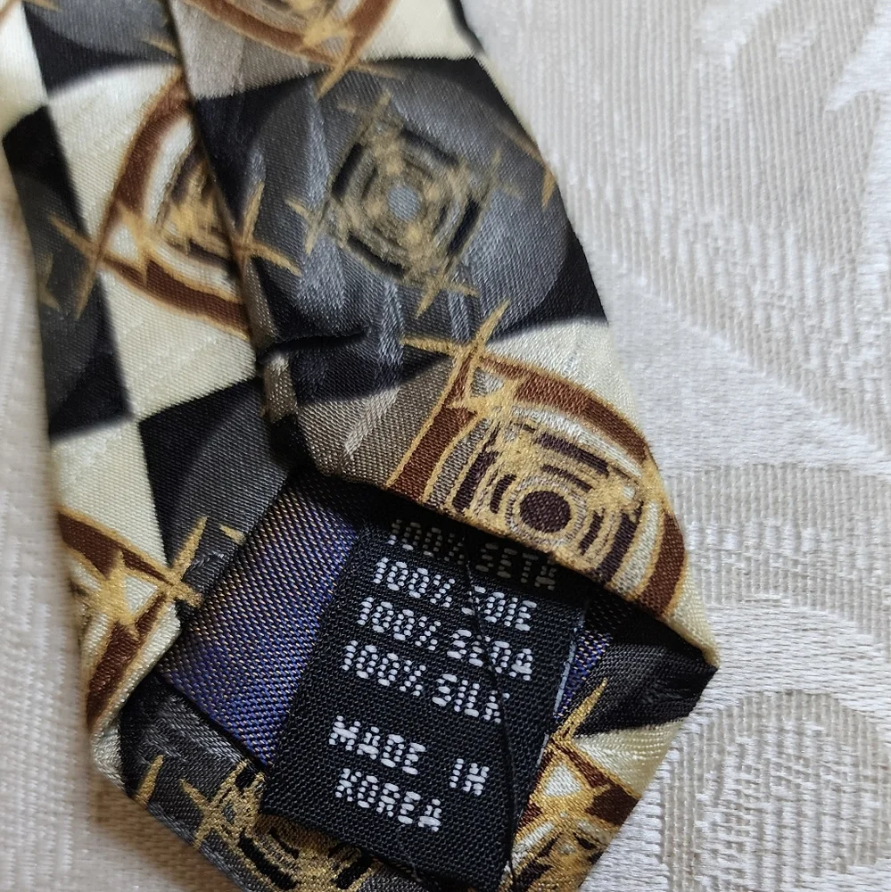 VG VALERIO GARATI Vintage Pure Silk Abstract Print Tie